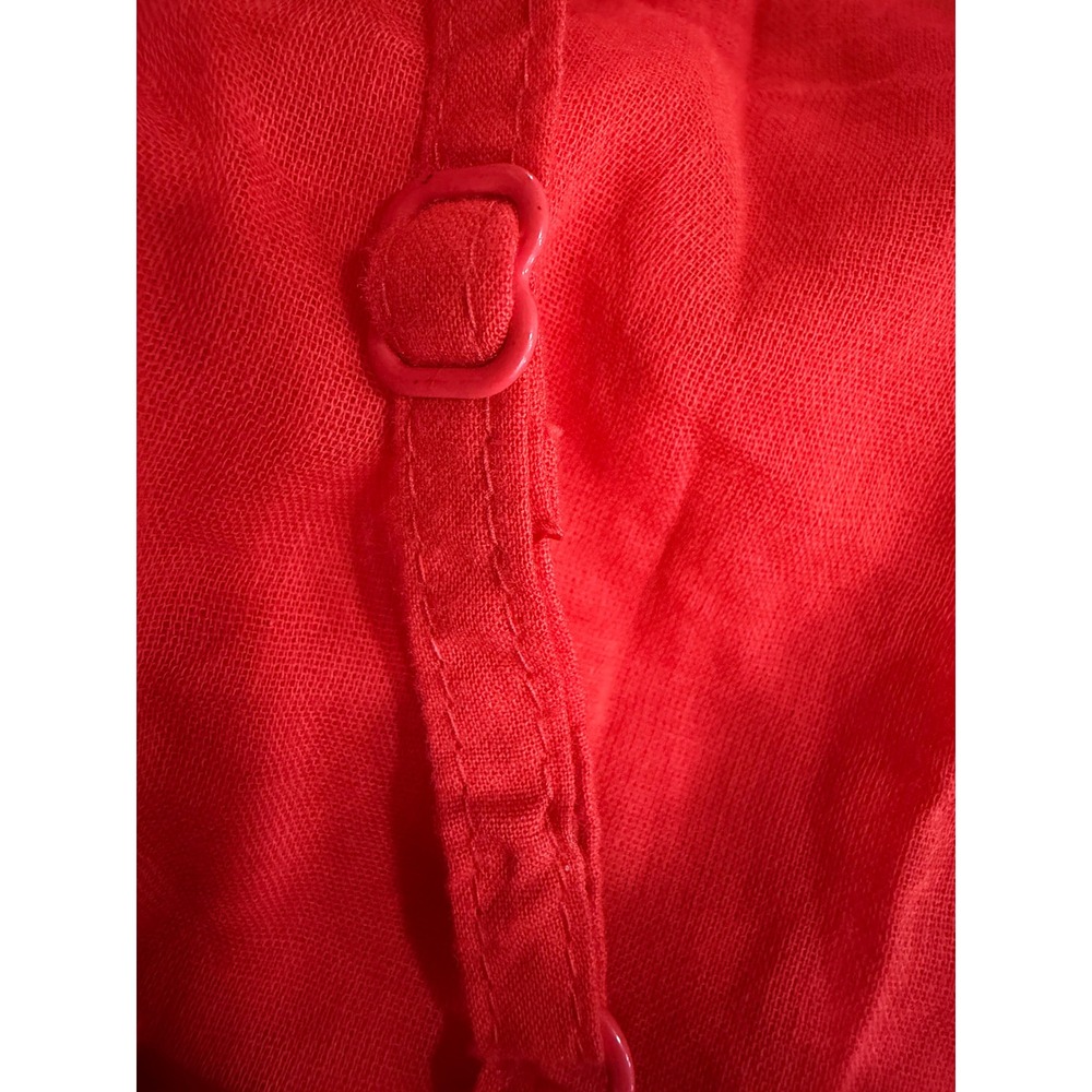 NWOT Size M Sim & Sam Womens Red Cotton Gauze Bubble Hem Mini Dress Smocked Back - Picture 5 of 8
